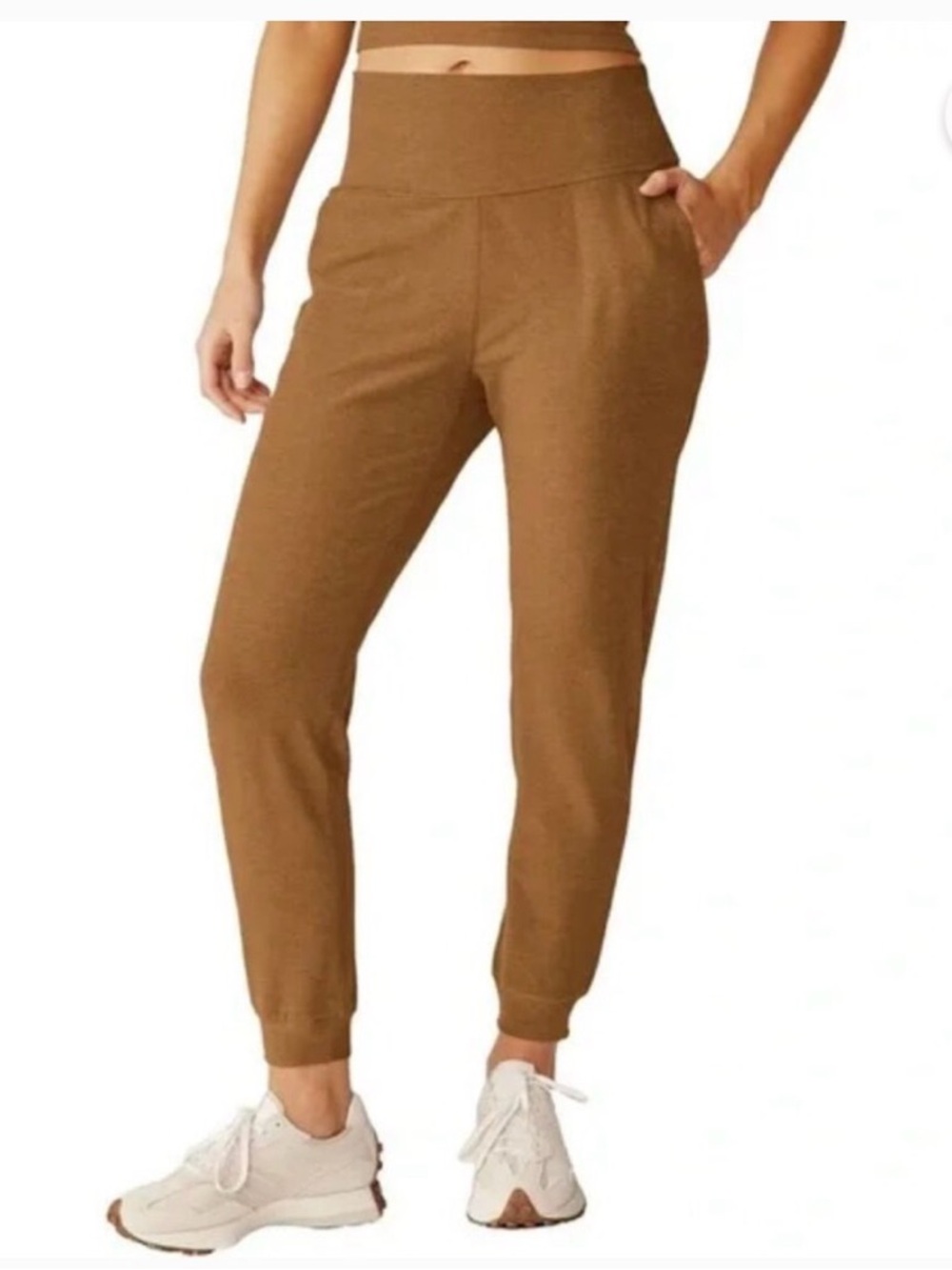 Beyond Yoga Brown High-Waist Joggers